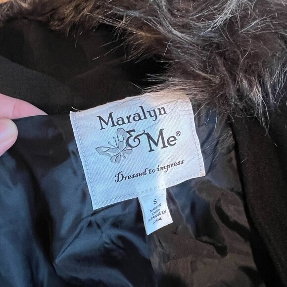 Maralyn & Me Winter Cold Weather Parka Coat Small Black 6954ME-E9 - Picture 6 of 9